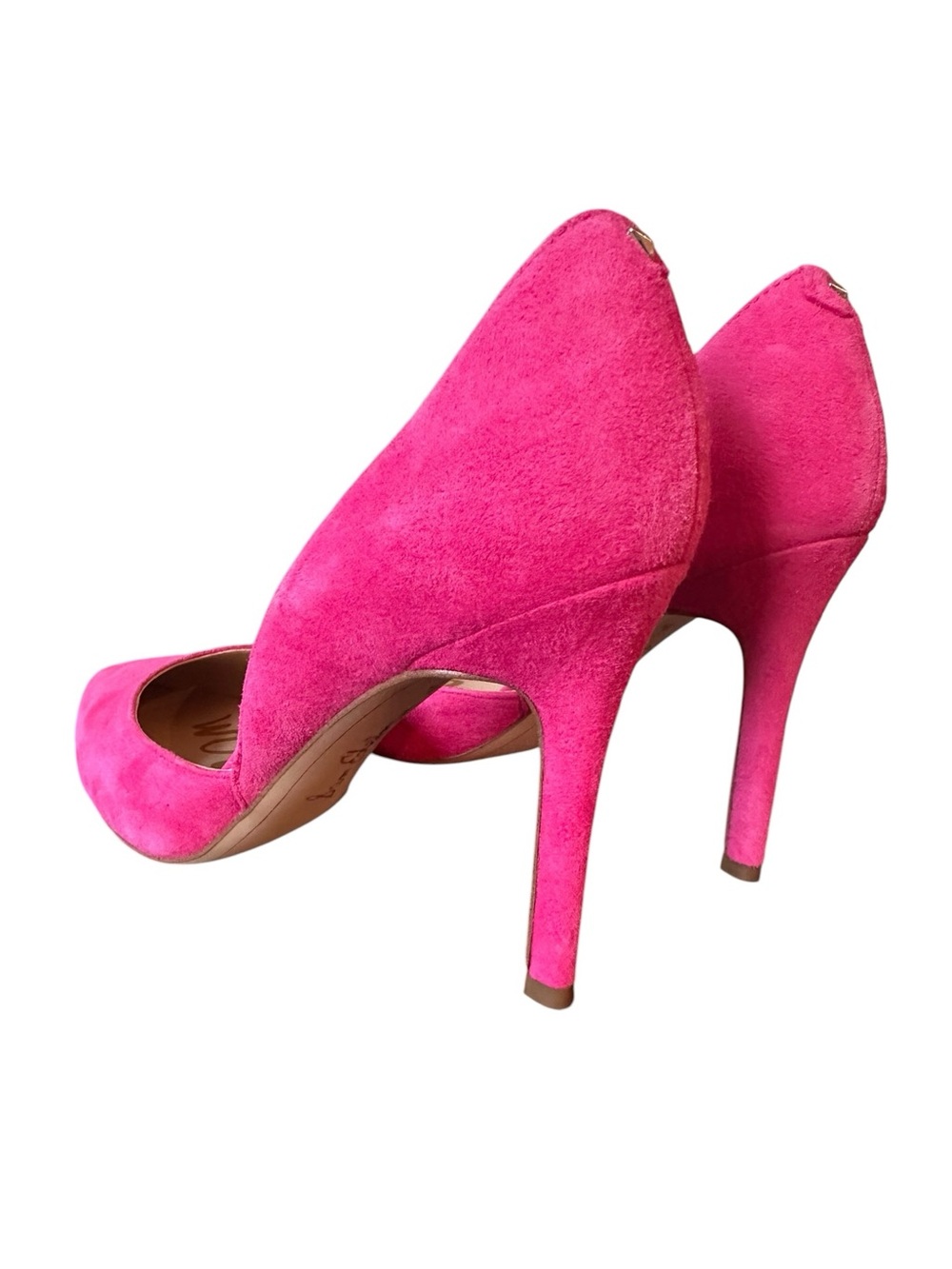 Sam Edelman Hot Pink Suede D'Orsay Pointed-Toe Pumps New, 7.5 - Picture 10 of 10